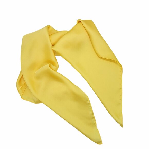 ⭐New Elegant Bandana Silky Square Scarf Yellow Hiyab Neckerchief Shawl headband⭐ - Picture 4 of 6